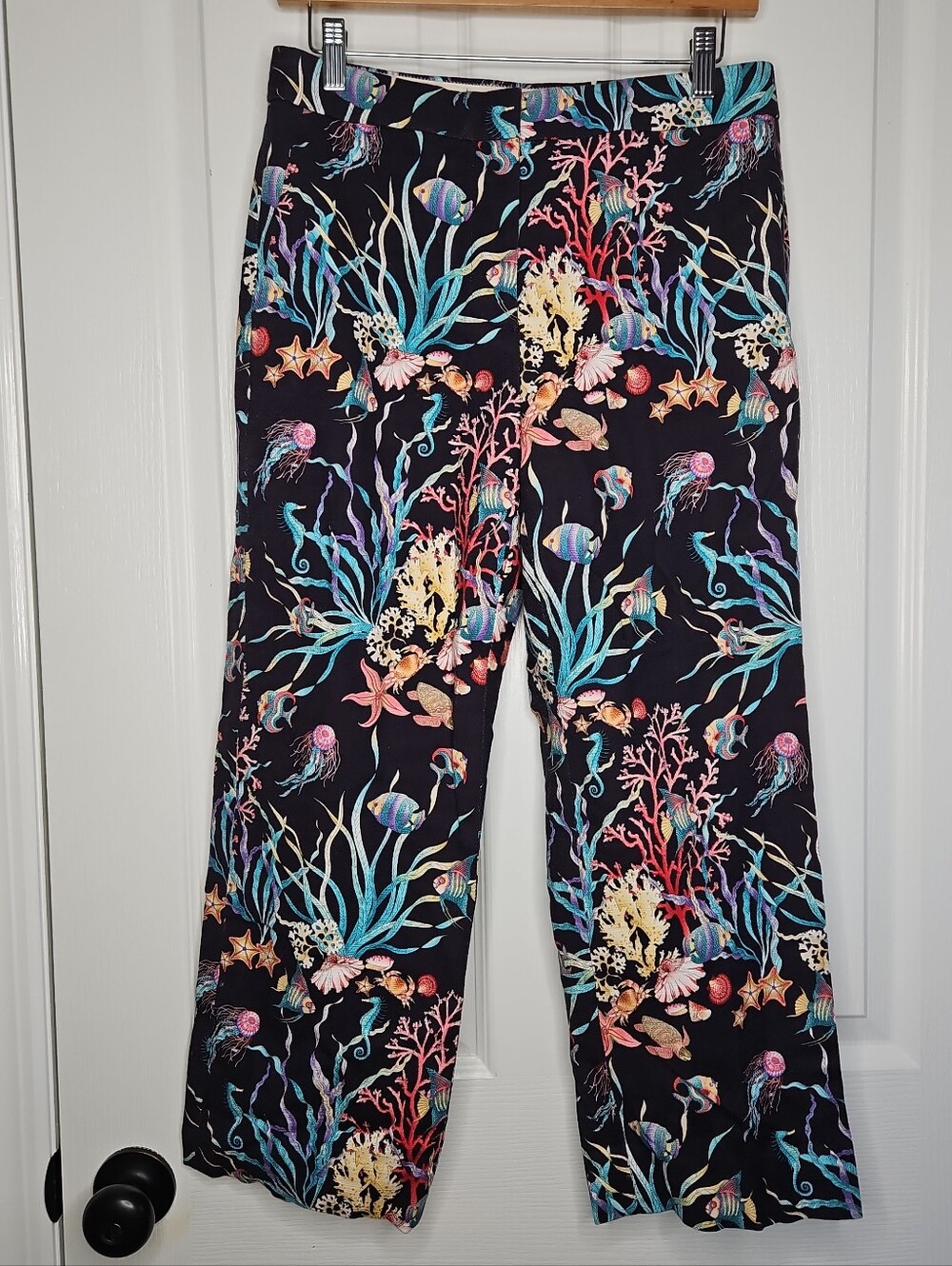 J CREW Collection Patio Pant 4 Ratti Under The Sea Print Straight Leg Crop $148